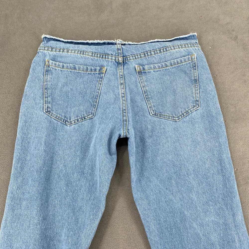 Dont Call Me Jennyfer Y2K Low Rise Flare Jeans Light Wash Raw Waist 24 US 34 FR - Picture 6 of 10